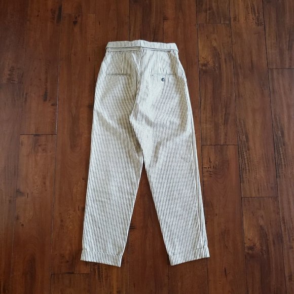 Reformation Striped Fisher High Waisted Paper bag Pants Size 2 - Picture 4 of 12